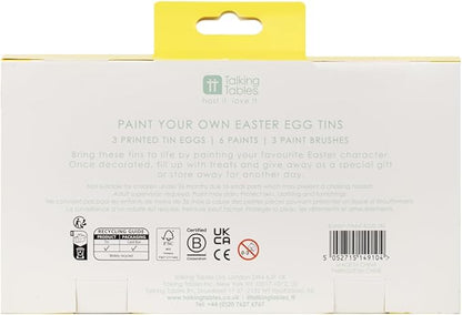 Talking Tables Easter Egg Tins Crafting Kit for Kids – Children's Activities Include Brushes, & Water-Based Paints Reusable, Eco-Friendly Packaging Designed in The UK