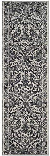 SAFAVIEH Evoke Collection 2'2" x 7' Ivory/Grey EVK242D Non-Shedding Living Room Entryway Foyer Hallway Bedroom Runner Rug