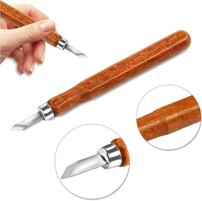 Wood Carving Tools Set, 12 PCS SK2 Carbon Steel Carving Chisels Knife Kit with Detail Wood Carving Knife, Hand Carving Tool for Beginners Kids Adult Soapstone Pumpkin Carpenter Experts DIY Sculpture