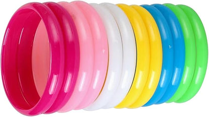 BinaryABC Plastic Bangle Bracelets Candy Color Bracelet Party Favors Pack for Birthday Party 12pcs (Adult Size)