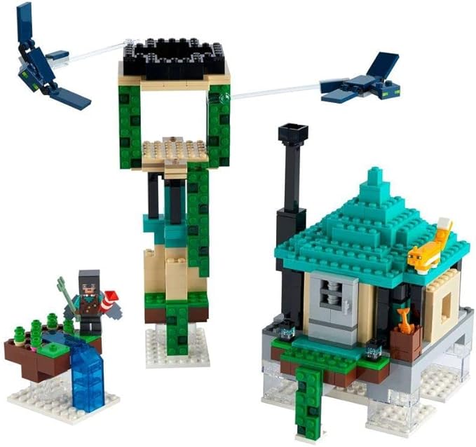 LEGO Minecraft The Sky Tower 21173 Fun Floating Islands Building Kit Toy with a Pilot, 2 Flying Phantoms and a Cat; New 2021 (565 Pieces)