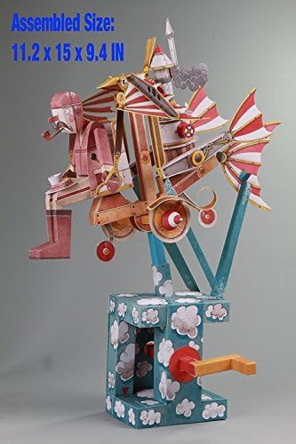Automata Paper Machine Moving Model (Fun & Educational DIY Toy Project) Designed by Keith Newstead + Bonus X'Mas Doorknob Hanger Bundle Set (Flying Dreamer + X'Mas Door Knob Hanger (Green))