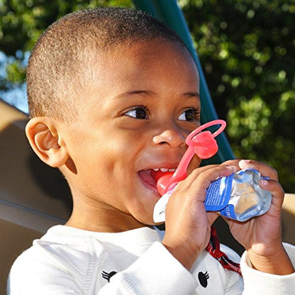 ChooMee SoftSip Food Pouch Tops | Red Purple + White Travel case | Prevent Spills and Protect Childs Mouth