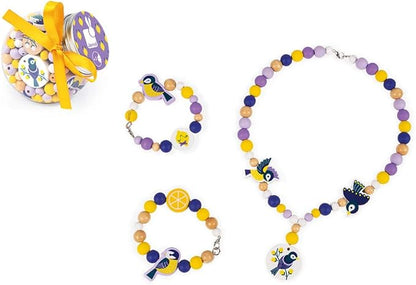 Janod Birdy Chickadees Wooden 220 Beads Craft Set - Ages 6+ - J06668