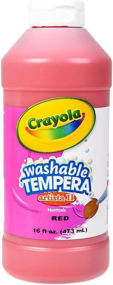 Crayola Artista II Washable Tempera Paint 16oz Red, Pint