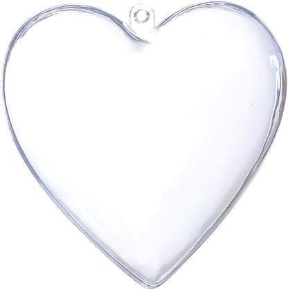 Clear Plastic Ornaments, Pack of 10 Individual 80mm Clear Plastic Heart Christmas Ornaments,Fillable Balls for Christmas Tree Decor, Wedding Party, DIY Crafts by S SEEKINGTAG