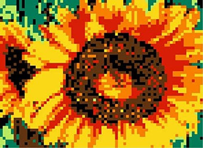 Huge Mosaic Puzzle Poster Kits | Group Project | No Mess Paint by Sticker | Stay at Home Activity | Classroom | One Sticker at a Time! | Large Sunflower | Learning Fun | 40” X 36” Giant Poster