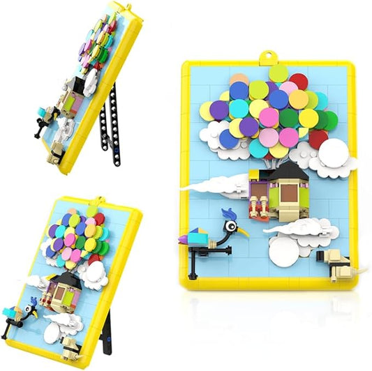 Kevin Bird Up Balloon House Building Toy Set, Compatible with Lego Up House Modern Art Flying House Building Kit, Build & Display Home Decor Wall Art, Birthday Gift Idea for Kids, Adults. 279 Pcs