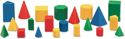 Mini Plastic GeoSolids Relational Shapes, Set of 32 Blocks