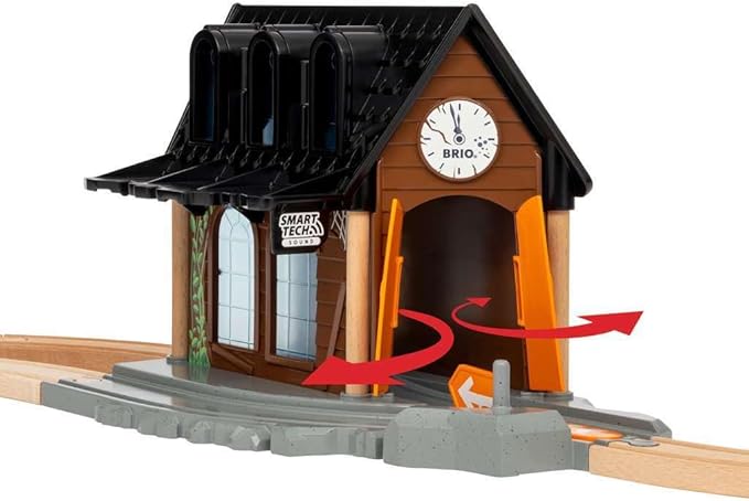 BRIO World – 36007 Smart Tech Sound Spooky Train Station | Kid-Friendly Train Set Accessory | Interactive Sound and Light Effects | Glow-in-The-Dark Feature | Made with FSC-Certified Wood