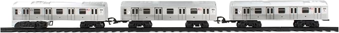 New York MTA New York City 3 Pc. Battery Operated Train Set with Track ,39" X 25",Silver
