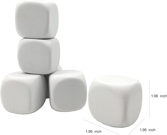 White EVA Foam Dices for Kids Graffiti, Building Blocks,Creative Painting,24PCS