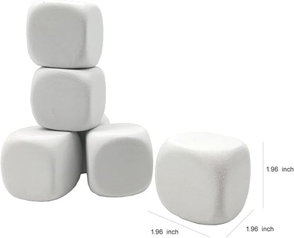 White EVA Foam Dices for Kids Graffiti, Building Blocks,Creative Painting,24PCS