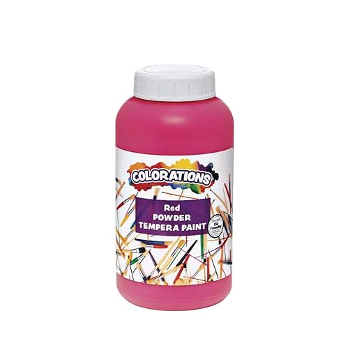 Colorations® Powder Tempera, Red, 1 Pound, Powdered Tempera Paint is a value purchase, Dillute only what you need, Strong and Vibrant color, Non Toxic and Safe for Kids, Use for Arts & Crafts