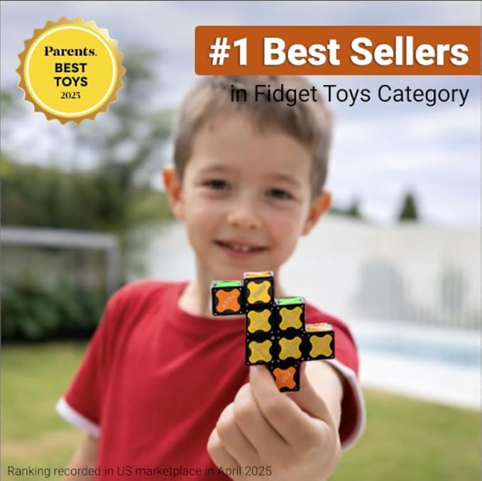 TOSY Magnet Cube 2x2 - 8 Blocks, 2in1 Toy: 2x2x2 Puzzle Cube and Customizable Infinity Cube, Easter Basket Stuffers Gifts for Kids/Grandkids, Glowing with UV Flashlight, Sensory/STEM Toy