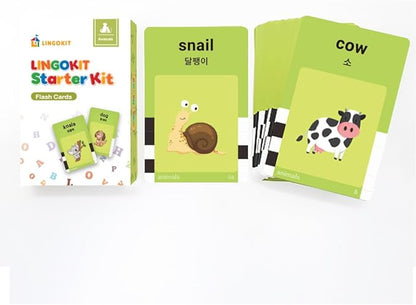 Premium Korean-English Bilingual Talking Flashcards | Educational Toy for Toddlers, Boys & Girls | Language Learning Tool with Clear Pronunciation & Sound Effects