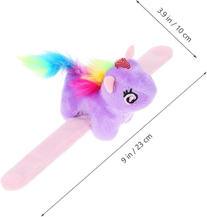 Abaodam Animal Slap Bracelet Unicorn Slap Bracelet Plush Stuffed Animal Hugger Snap Wrist Band for Kids Birthday Party