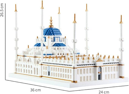 Micro Building Blocks Set 6850 Pcs Blue Mosque Miniature World Landmark Architectural Construction Model for Adult and Children Age of 14+