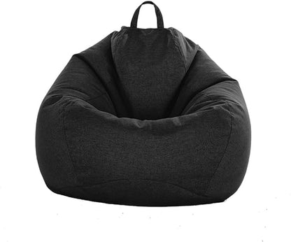 Stuffed Animal Storage Bean Bag Cover (No Filler) Extra Soft Beanbag Seat Chair Covers-Cotton Linen Memory Foam Beanbag Replacement Cover for Adults Children Without Filling