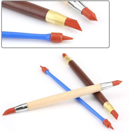 3 Pcs/set Clay Shaping Tools Silicon Polymer Head Pottery Clay Sculpting Modeling Pen Removing Traces DIY Tool