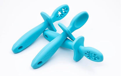 Growing Love Baby Spoons Set, Self Feeding 6 months, Pre-Spoon, Baby utensils, training spoon, cuchara bebe, blw, 100% silicone