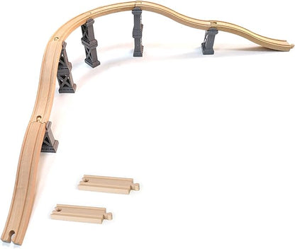 Wooden Train Bridges, Viaduct Bridge, Wooden Train Track Accessories, Wooden Train Track, Train Tracks Compatible with All Major Brands, Wooden Toys for Girls & Boys