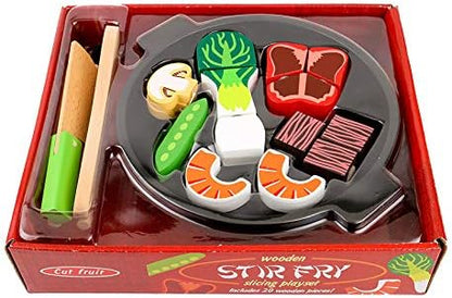 DANNI Children Wood Pretend Play Food Kitchen Toys Baby Simulation Chinese Finished Restaurant Casserole Vegetable Hot Pot Food Toy