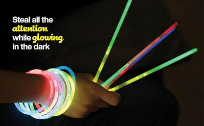 Play22 100pk Ultra Bright Glow Sticks Bulk Party Favors - 8" Premium Glow in the Dark Party Supplies, Neon, Easter, Halloween Party Decorations Glow Necklaces and Bracelets for Kids or Adults