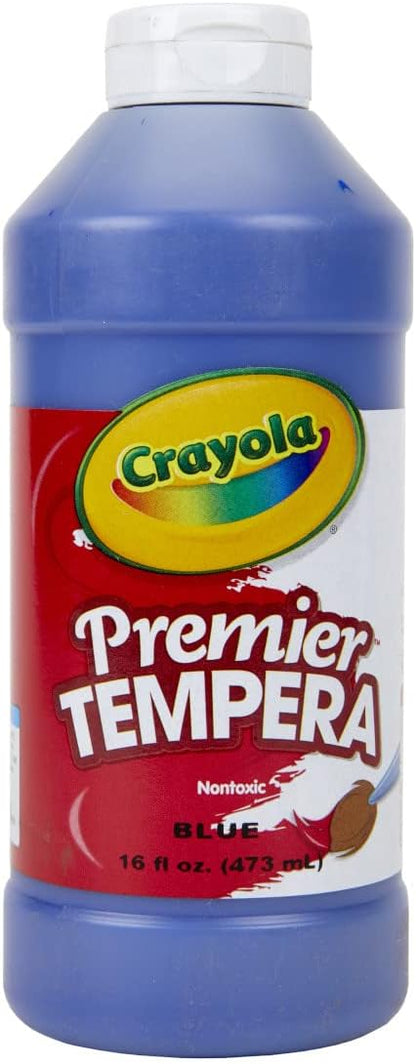 Crayola Premier Tempera Paint for Kids - Blue (16oz), Kids Classroom Supplies, Great for Arts & Crafts, Non Toxic, Easy Squeeze Bottle