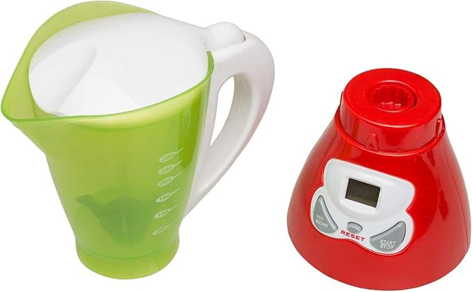 Junior Smoothie Maker Juicer Set - Electric Toy Mixer Juice Blender with Plastic Play Food, Kitchen Toys for Kids, Lights and Sounds for Imaginative Play