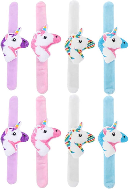 LUOZZY Unicorn Slap Bracelet for Kids Plush Tiger Animal Slap Bracelets for Kids Colorful Animal Slap Bands for Kids (Unicorn)