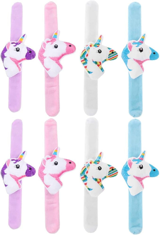 LUOZZY Unicorn Slap Bracelet for Kids Plush Tiger Animal Slap Bracelets for Kids Colorful Animal Slap Bands for Kids (Unicorn)