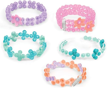 Make It Real: LinXo Seaside Jewelry Design Set - 186pcs, DIY 5 Flexible Bracelets, Design-Build-Rebuild, Craft Activity Kit, Girls & Kids Ages 6+