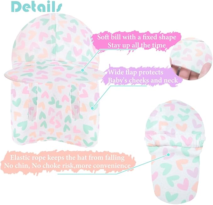 Gifts Treat Kids Legionnaires Hat, UPF 50+ Sun Protection Swim Cap Flap Hat for Kids, Quick Drying Sun Hat for Beach Seaside