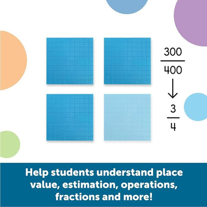Learning Resources Plastic Base Ten Flats, 10 Piece (LER0926)