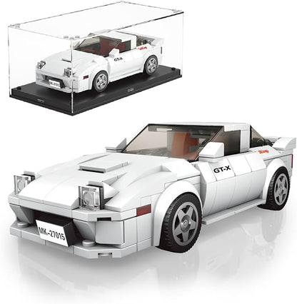 Mould King Speed Champion Cars Building Sets, RX-7 Mazda Initial D Car Model with Display Case, 27015 MOC Collectible Toys Blocks Car Kits for Adults and Boys Kids Aged 8+ (369 Pieces)
