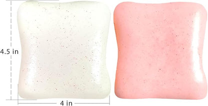 Bread Butter Squishy,Slow Rising Squishy，Stress Balls，Stress Relief & Fidget for ADHD，Party Favor Gift (Pink and White)