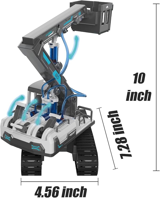 STEM Building Block Construction Toy Set for Kids Age 8-12 - Hydraulic Powered Lift Truck, Bulldozer, Snatch Machine, 3-in-1 Educational Toys, STEM Learning Experience with Fun for Boys