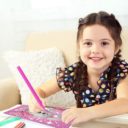 FQOVKYN 4Pcs 5D Cute Animals Diamond Art Kits for Kids, DIY Diamond Art Painting Mosaic Kits for Adults Beginner, Full Drill Small Diamond Gem Art and Craft for Kids Age 8-12 (15 * 15cm)