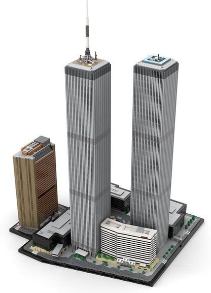 MOC-177998 World Trade Center Building Blocks Set, 1/800 World Famous Architecture Landmark NY City Skyline Construction Toy for Adults, Designed by bru_bri_mocs, 7121PCS