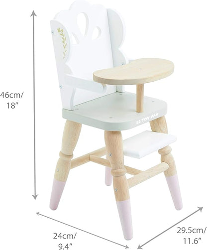 Le Toy Van - Educational Wooden Toy Role Play Beautiful Doll High Chair | Girls Pretend Play Toy Pram Playset - for Ages 3+ (TV601)