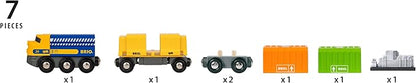 BRIO 33982 Three-Wagon Cargo Train - Kid-Friendly Wooden Toy Train | Engaging Play Experience | Compatible with All Railway Tracks | Ideal for Kids Age 3 & Up | FSC-Certified Materials