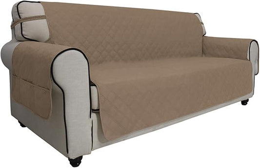Easy-Going Sofa Slipcover Waterproof Couch Cover for 3 Cushion Couch Sofa Cover Furniture Protector Cover Pets Covers Washable Non-Slip Fabric Pets Kids Children Dog Cat (Sofa, Camel)