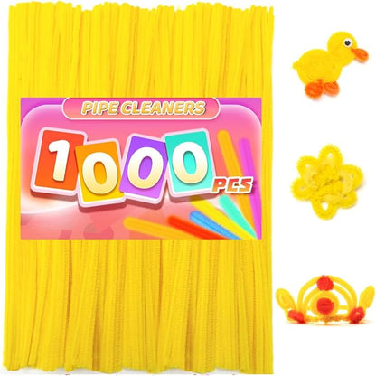Praisebank 1000pcs Yellow Pipe Cleaners, Pipe Cleaners, Pipe Cleaners for Crafts.