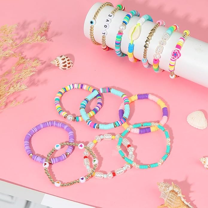 Preppy Friendship Bracelets for Girls Jewelry: Stackable Surfer Bracelets for Women Teen Girls Stuff