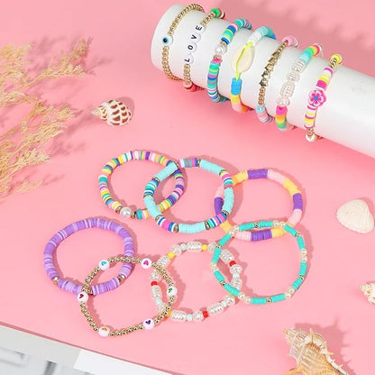 Preppy Friendship Bracelets for Girls Jewelry: Stackable Surfer Bracelets for Women Teen Girls Stuff