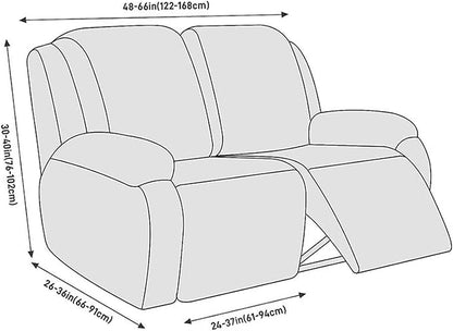 NORTHERN BROTHERS Recliner Loveseat Covers - Recliner Sofa Covers 2 Seater Loveseat Covers for Reclining Loveseat Recliner Cover, Black