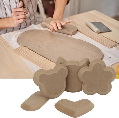 Ceramics Plate Forming Molds, Clay Pottery Molds for Handbuliding, Ceramics Plate Slump Mold, 5 Shapes Various Sizes Ceramic Set for Pottery Tools and Supplies (Heart)