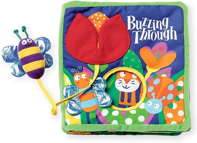 Manhattan Toy Soft Activity Book with Tethered Toy, Buzzing Through
