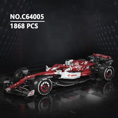 CaDA C64005w Alfa Romeo F1 Race Car C42 Building Blocks Set, 1868 PCS 1: 8 MOC Creative Building Blocks, Excellent Racer Model and Collection STEM Gift for 8+ Kids Teens and Adults